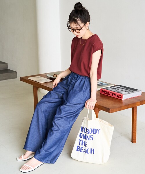 れじゃ出品 セール】限定展開 レーヨン デニム イージーパンツ（デニム