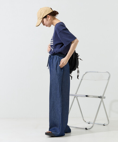 セール】限定展開 レーヨン デニム イージーパンツ（デニムパンツ