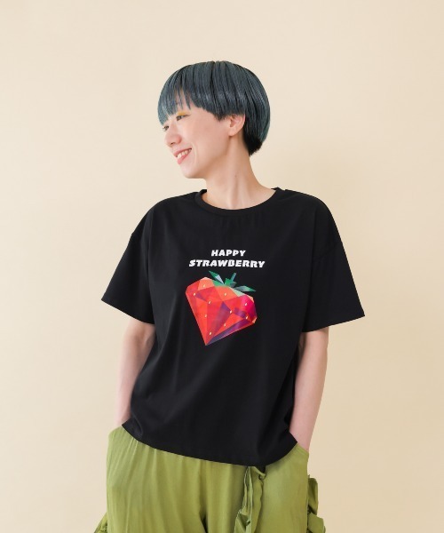 unica（ユニカ）の「ｐｒｉｚｍＴ（Tシャツ/カットソー・レディース・ブラック/オフホワイト・F）」の2枚目の写真