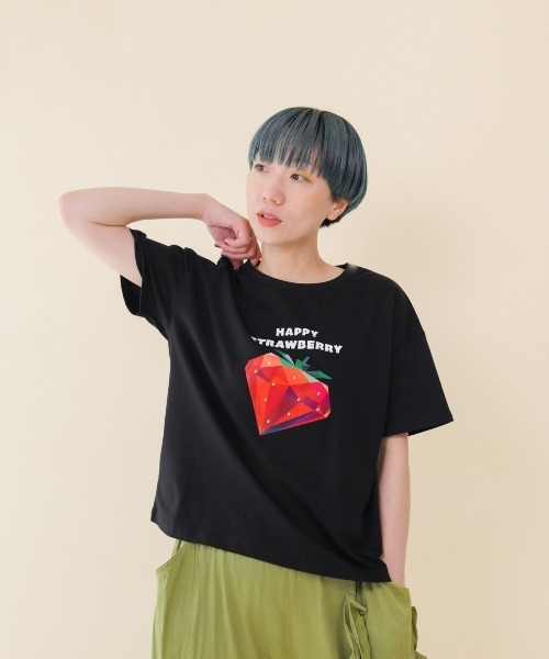 unica（ユニカ）の「ｐｒｉｚｍＴ（Tシャツ/カットソー・レディース・ブラック/オフホワイト・F）」の10枚目の写真