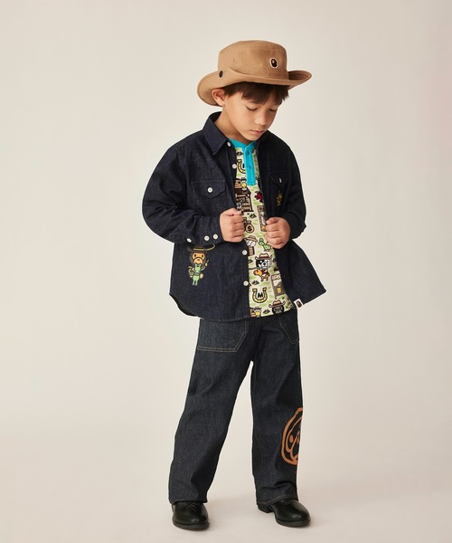 A BATHING APE（アベイシングエイプ）の「BABY MILO WESTERN SHIRT（シャツ/ブラウス・キッズ・ライトインディゴブルー/インディゴブルー・110/130/140/100）」の9枚目の写真