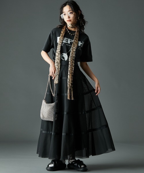 GEVS.（ジェイヴィス）の「チュール切替フレアマキシスカート（ペチスカート付）＜大きいサイズ有＞GEVS.（スカート・レディース・ブラック/レッド・M/L/LL/3L/4L/5L）」の10枚目の写真