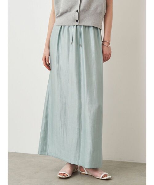 ELENDEEK(エレンディーク)の「シャイニーイージスカート(スカート・レディース・ブラック/ライトブルー/イエロー/ベージュ・01/02)」の3枚目の写真