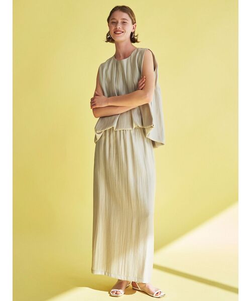 ELENDEEK(エレンディーク)の「シャイニーイージスカート(スカート・レディース・ブラック/ライトブルー/イエロー/ベージュ・01/02)」の6枚目の写真