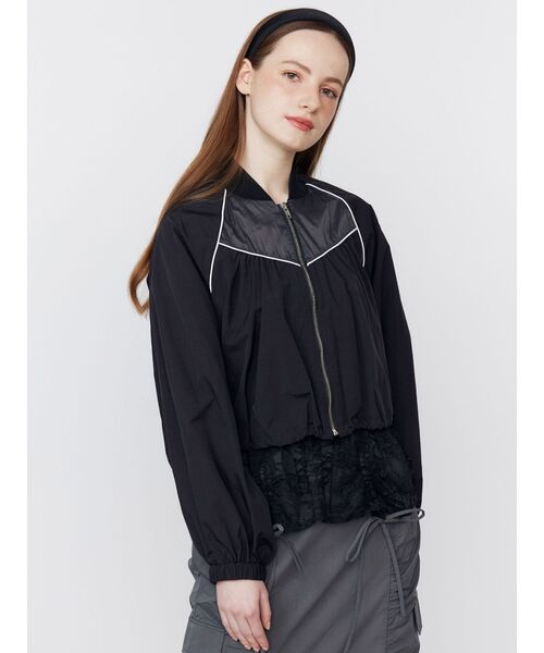Suesada ショートブルゾン セール】SHEER SHORT BLOUSON/シアーショートブルゾン（ブルゾン