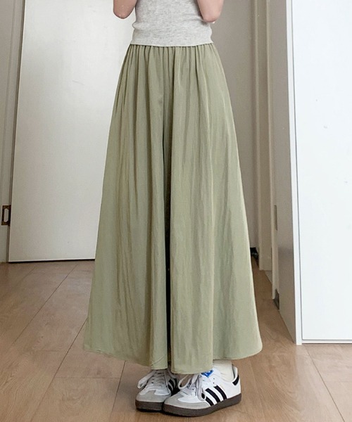 2ly2(トゥーリートゥー)の「シンプル&上品♪大人カジュアルなフレアワイドパンツ(その他パンツ・レディース・ブラック/カーキ/グレー/ブルー/ベージュ/グリーン/ピンク・FREE)」の5枚目の写真