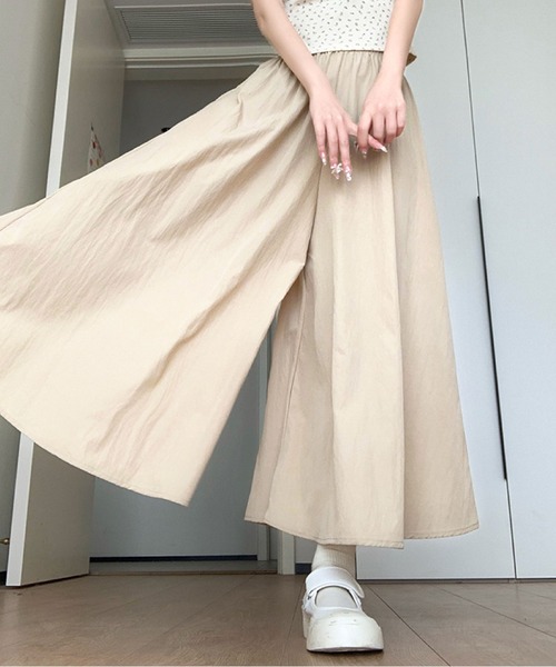 2ly2(トゥーリートゥー)の「シンプル&上品♪大人カジュアルなフレアワイドパンツ(その他パンツ・レディース・ブラック/カーキ/グレー/ブルー/ベージュ/グリーン/ピンク・FREE)」の9枚目の写真