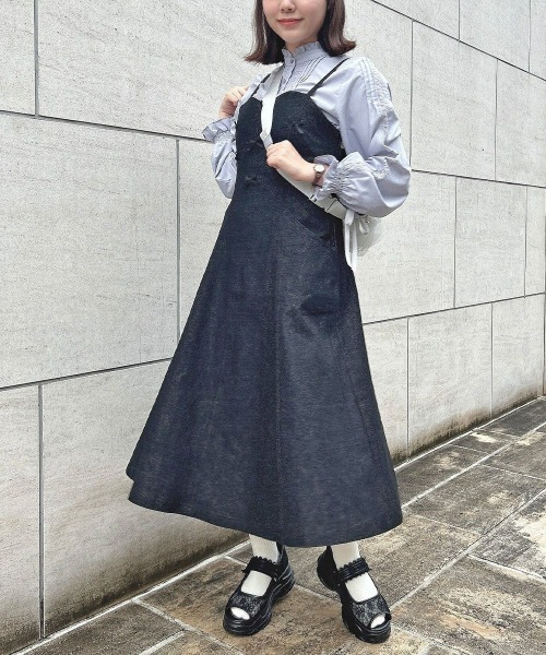 F i.n.t（フィント）の「プチリボンフレアーキャミワンピース/ fint　フィント（ワンピース・レディース・ブラック/ライトピンク・FREE）」の11枚目の写真