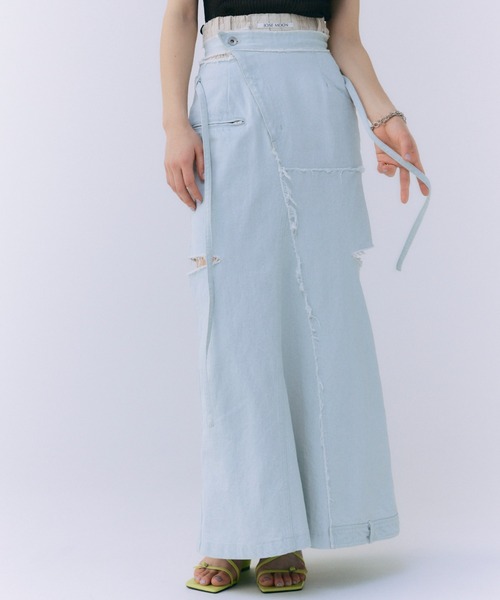 スリットデニムスカート セール】SLIT DENIM SKIRT/スリットデニムスカート（デニム