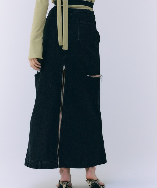 SLIT DENIM SKIRT/スリットデニムスカート（デニムスカート