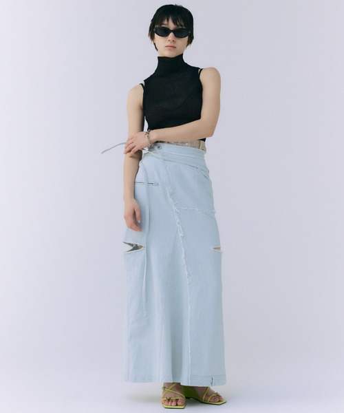 SLIT DENIM SKIRT/スリットデニムスカート（デニムスカート