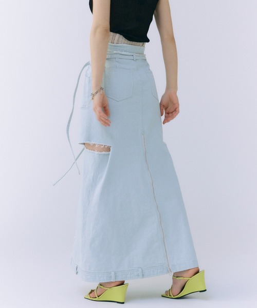 SLIT DENIM SKIRT/スリットデニムスカート（デニムスカート