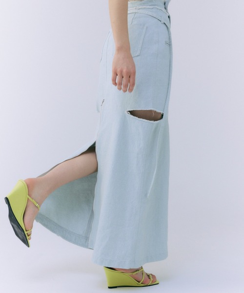 JOSEMOON ジョゼムーン SLIT DENIM SKIRT JOSE MOON デニムスカート SLIT DENIM SKIRT/スリットデニム