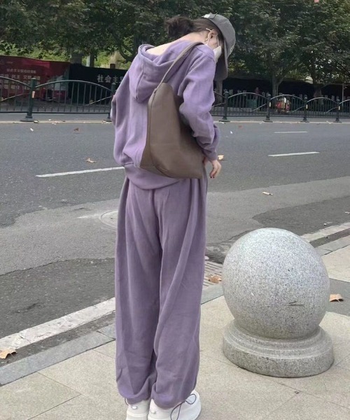 グレー SECRET パーカーとパンツ セット ノンヘッジ non-hedge ラインZIPパーカー・パンツセットアップ
