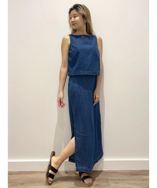 GAP（ギャップ）の「デニム マキシスリットスカート（デニムスカート・レディース・インディゴブルー・S/M/L/XS/XXS）」の4枚目の写真