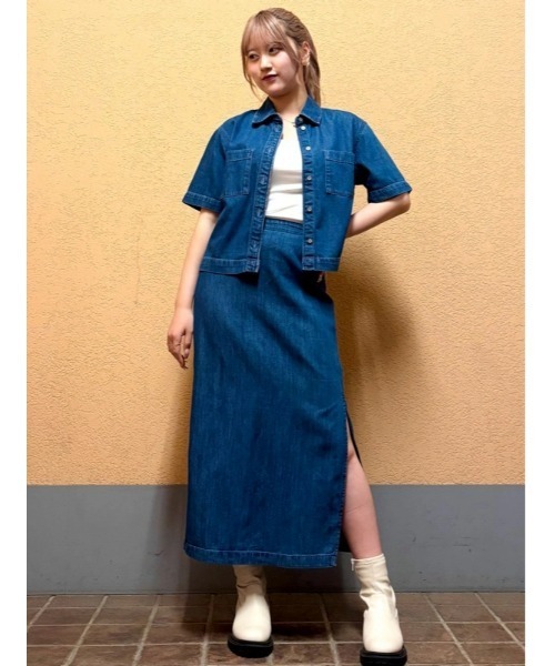 GAP（ギャップ）の「デニム マキシスリットスカート（デニムスカート・レディース・インディゴブルー・S/M/L/XS/XXS）」の5枚目の写真