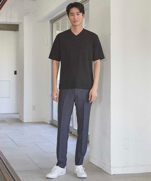 UNION STATION(ユニオンステーション)の「ツイストストライプJQDVネックT(Tシャツ/カットソー・メンズ・ホワイト/ネイビー/ブラック/スカイブルー・L/M/S/LL)」の10枚目の写真