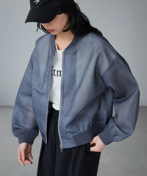 itto...(イット)の「ダンボールシアーMA-1(ブルゾン・レディース・ホワイト/ブラック/インディゴブルー・M)」の2枚目の写真