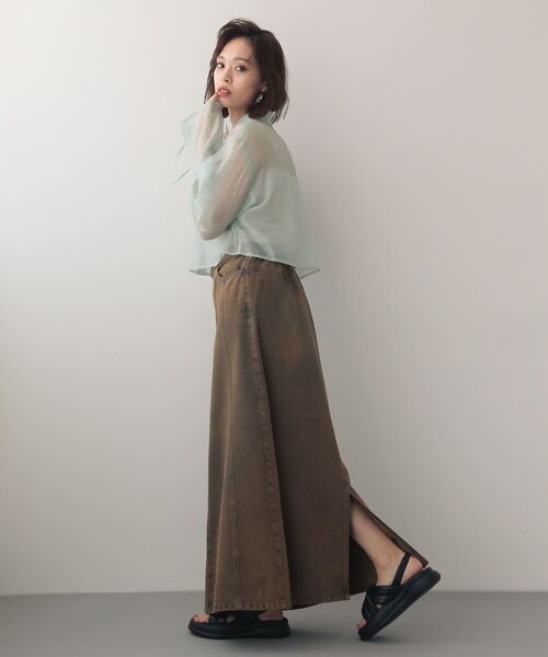 EGOIST（エゴイスト）の「EGOISTブリーチデニムスカート（デニムスカート・レディース・ブラウン・FREE）」の19枚目の写真