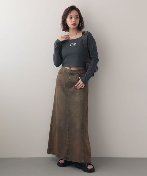 EGOIST（エゴイスト）の「EGOISTブリーチデニムスカート（デニムスカート・レディース・ブラウン・FREE）」の20枚目の写真