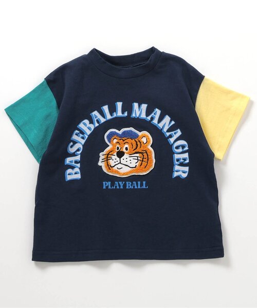 BREEZE(ブリーズ)の「【ジュニア対応】アニマルカレッジ半袖Tシャツ(Tシャツ/カットソー・キッズ・オフホワイト/ネイビー/イエロー/グリーン/ピンク・80/90/100/110/120/130/140)」の1枚目の写真