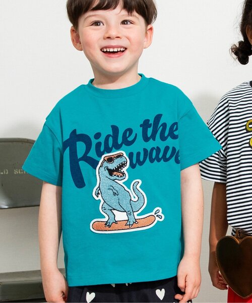 BREEZE(ブリーズ)の「【ジュニア対応】アニマルカレッジ半袖Tシャツ(Tシャツ/カットソー・キッズ・オフホワイト/ネイビー/イエロー/グリーン/ピンク・80/90/100/110/120/130/140)」の3枚目の写真