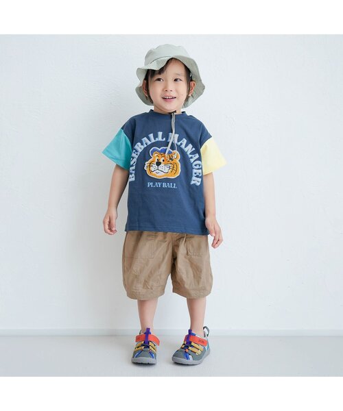 BREEZE(ブリーズ)の「【ジュニア対応】アニマルカレッジ半袖Tシャツ(Tシャツ/カットソー・キッズ・オフホワイト/ネイビー/イエロー/グリーン/ピンク・80/90/100/110/120/130/140)」の9枚目の写真