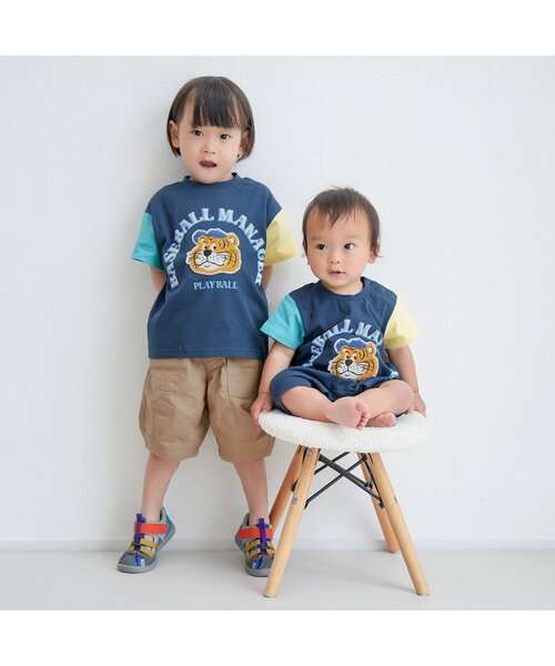 BREEZE(ブリーズ)の「【ジュニア対応】アニマルカレッジ半袖Tシャツ(Tシャツ/カットソー・キッズ・オフホワイト/ネイビー/イエロー/グリーン/ピンク・80/90/100/110/120/130/140)」の11枚目の写真