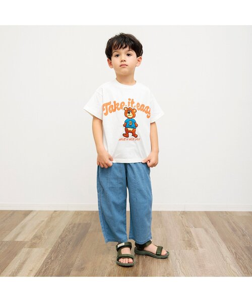 BREEZE(ブリーズ)の「【ジュニア対応】アニマルカレッジ半袖Tシャツ(Tシャツ/カットソー・キッズ・オフホワイト/ネイビー/イエロー/グリーン/ピンク・80/90/100/110/120/130/140)」の12枚目の写真