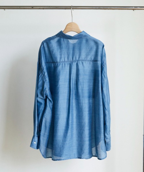 Doux archives(ドゥアルシーヴ)の「シアーデニムシャツ(シャツ/ブラウス・レディース・ブルー/サックスブルー・FREE)」の9枚目の写真