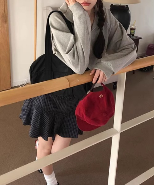 Teem Store(チームストア)の「【インパン付き】チェック柄ハイウエストミニフレアスカート(スカート・レディース・グレー・S/M)」の15枚目の写真