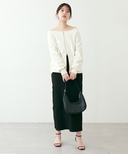 natural couture(ナチュラルクチュール)の「【WEB限定】WZIPふわもちダンボールプルオーバー(Tシャツ/カットソー・レディース・ピンク/オフホワイト/グレイッシュベージュ/チャコールグレー/ベージュ・FREE)」の10枚目の写真