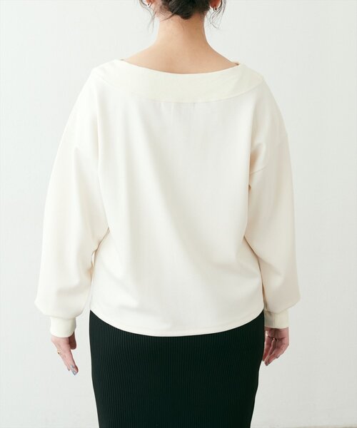 natural couture(ナチュラルクチュール)の「【WEB限定】WZIPふわもちダンボールプルオーバー(Tシャツ/カットソー・レディース・ピンク/オフホワイト/グレイッシュベージュ/チャコールグレー/ベージュ・FREE)」の13枚目の写真