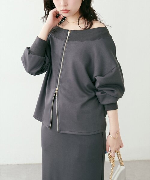 natural couture(ナチュラルクチュール)の「【WEB限定】WZIPふわもちダンボールプルオーバー(Tシャツ/カットソー・レディース・ピンク/オフホワイト/グレイッシュベージュ/チャコールグレー/ベージュ・FREE)」の20枚目の写真