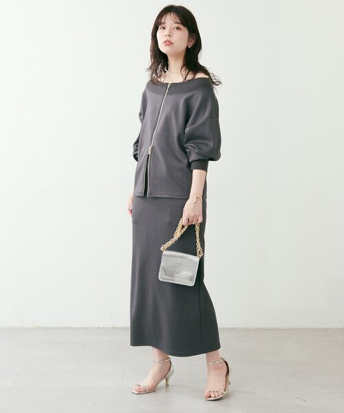 natural couture(ナチュラルクチュール)の「【WEB限定】WZIPふわもちダンボールプルオーバー(Tシャツ/カットソー・レディース・ピンク/オフホワイト/グレイッシュベージュ/チャコールグレー/ベージュ・FREE)」の22枚目の写真