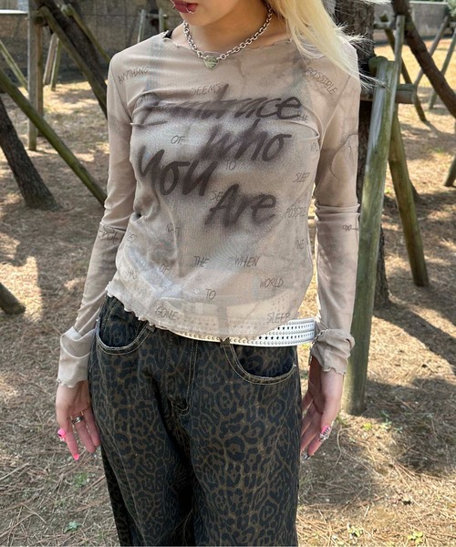 sedacle girl(セダクルガール)の「シアースキントップス(Tシャツ/カットソー・レディース・チャコールグレー/ブルー/ベージュ・SMALL/MEDIUM)」の1枚目の写真