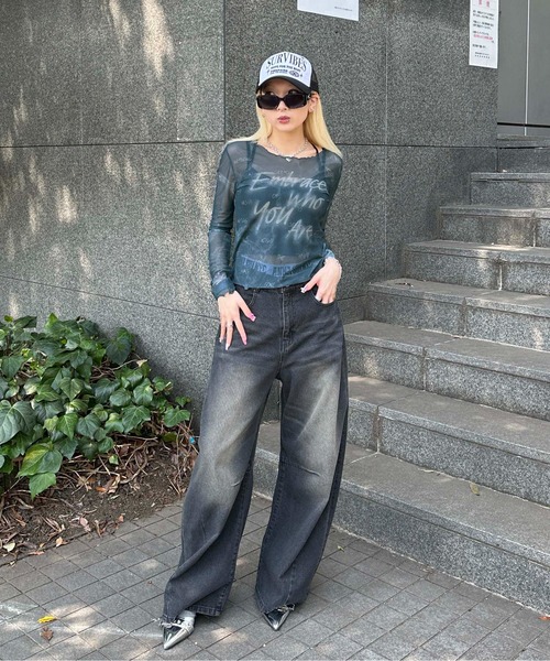 sedacle girl(セダクルガール)の「シアースキントップス(Tシャツ/カットソー・レディース・チャコールグレー/ブルー/ベージュ・SMALL/MEDIUM)」の20枚目の写真