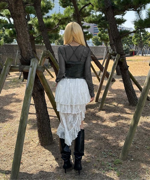 sedacle girl(セダクルガール)の「シアースキントップス(Tシャツ/カットソー・レディース・チャコールグレー/ブルー/ベージュ・SMALL/MEDIUM)」の8枚目の写真
