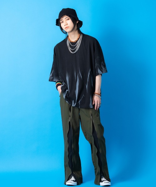 a.p.o.v.(エーピーオービー)の「a.p.o.v. グラデーションダート染色プリントペイントオーバーサイズTシャツ(Tシャツ/カットソー・メンズ・ブラック/ホワイト・ONESIZE)」の7枚目の写真