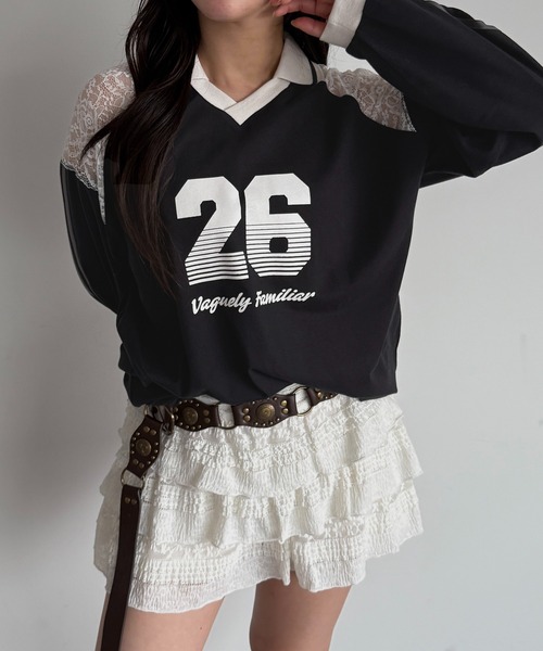 apres jour mignon(アプレジュールミニョン)の「レース切り替えユニフォームT【ZOZOTOWN限定アイテム】(Tシャツ/カットソー・レディース・ブラック/ライトブルー/ネイビー・フリー/X-LARGE)」の10枚目の写真