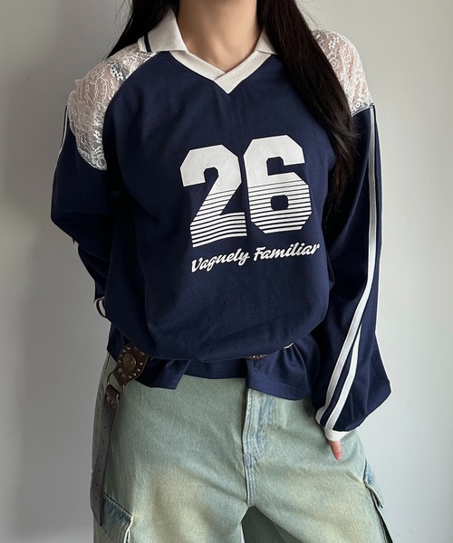 apres jour mignon(アプレジュールミニョン)の「レース切り替えユニフォームT【ZOZOTOWN限定アイテム】(Tシャツ/カットソー・レディース・ブラック/ライトブルー/ネイビー・フリー/X-LARGE)」の18枚目の写真