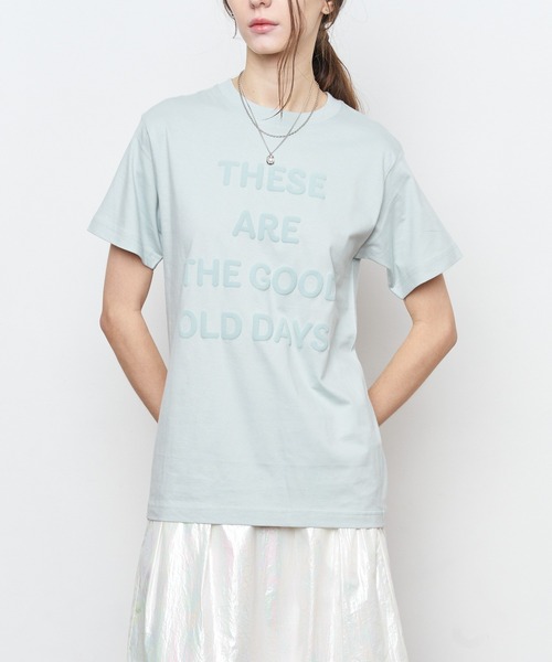 Muel Chic（ミュエルシック）の「Good day Tshirt  グッデイTシャツ（Tシャツ/カットソー・レディース・オフホワイト/スミクロ/サックスブルー・FREE）」の2枚目の写真