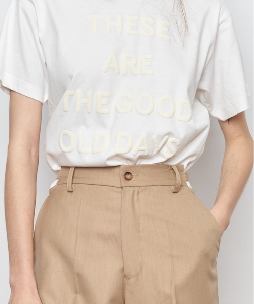 Muel Chic（ミュエルシック）の「Good day Tshirt  グッデイTシャツ（Tシャツ/カットソー・レディース・オフホワイト/スミクロ/サックスブルー・FREE）」の12枚目の写真