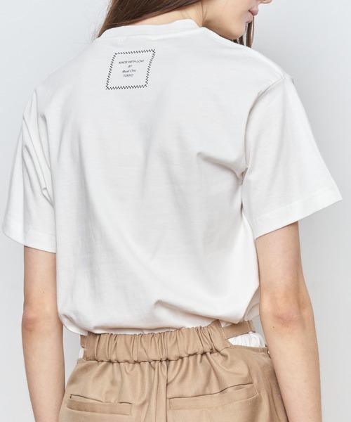 Muel Chic（ミュエルシック）の「Good day Tshirt  グッデイTシャツ（Tシャツ/カットソー・レディース・オフホワイト/スミクロ/サックスブルー・FREE）」の10枚目の写真