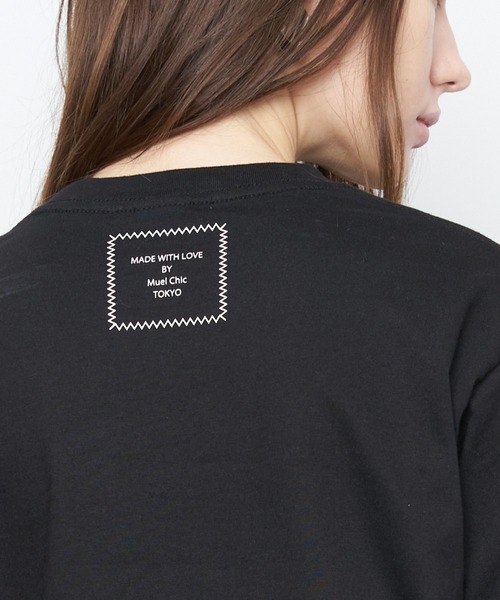 Muel Chic（ミュエルシック）の「Good day Tshirt  グッデイTシャツ（Tシャツ/カットソー・レディース・オフホワイト/スミクロ/サックスブルー・FREE）」の4枚目の写真