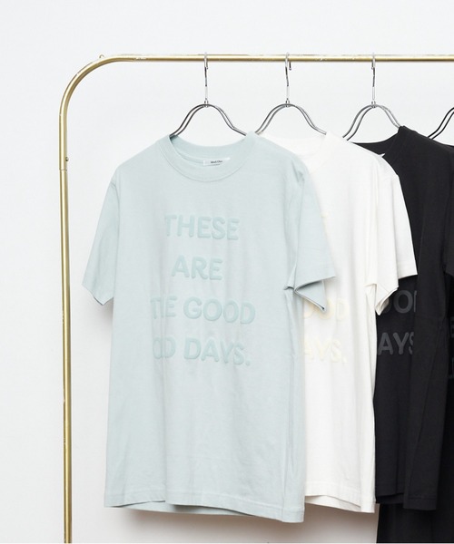 Muel Chic（ミュエルシック）の「Good day Tshirt  グッデイTシャツ（Tシャツ/カットソー・レディース・オフホワイト/スミクロ/サックスブルー・FREE）」の13枚目の写真