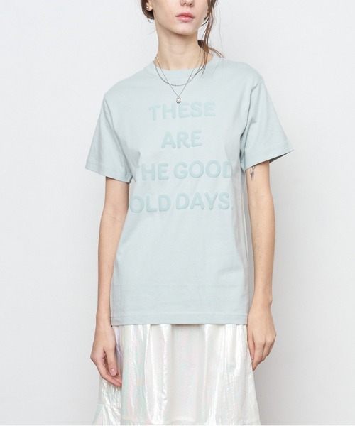 Muel Chic（ミュエルシック）の「Good day Tshirt  グッデイTシャツ（Tシャツ/カットソー・レディース・オフホワイト/スミクロ/サックスブルー・FREE）」の16枚目の写真