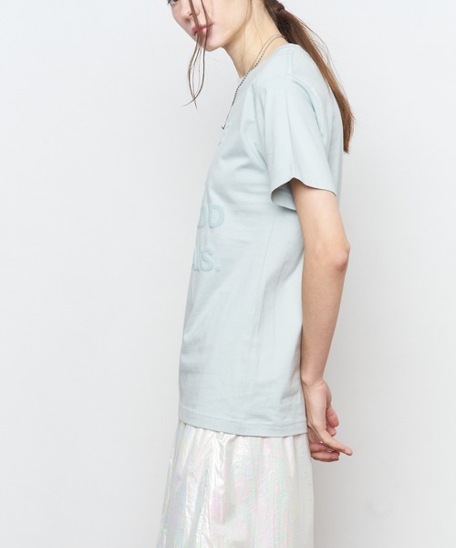 Muel Chic（ミュエルシック）の「Good day Tshirt  グッデイTシャツ（Tシャツ/カットソー・レディース・オフホワイト/スミクロ/サックスブルー・FREE）」の14枚目の写真