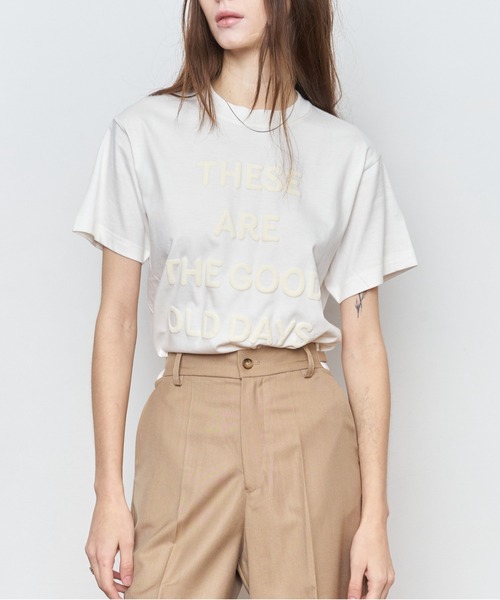 Muel Chic（ミュエルシック）の「Good day Tshirt  グッデイTシャツ（Tシャツ/カットソー・レディース・オフホワイト/スミクロ/サックスブルー・FREE）」の9枚目の写真