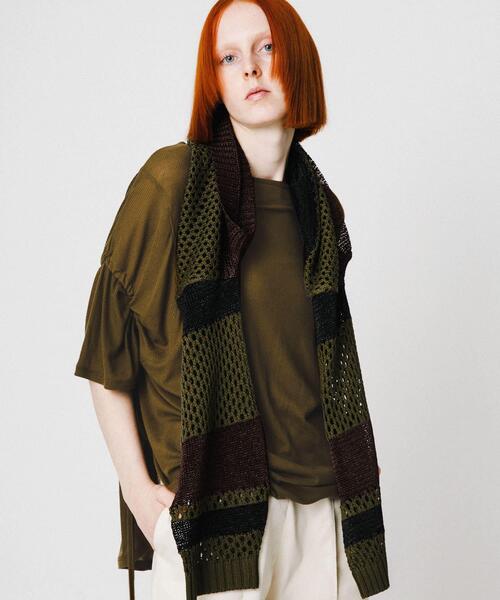 LAATO（ラート）の「string sheer dolman  tee（Tシャツ/カットソー・レディース・ライトグレー/ライトカーキ/ブラック・FREE）」の3枚目の写真